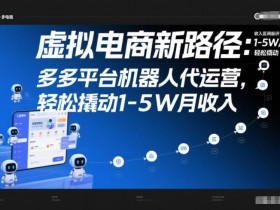 虚拟电商新路径：多多平台机器人代运营，轻松撬动1-5W月收入【揭秘】