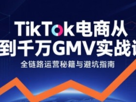 TikTok电商从0到千万GMV实战课，从0到1拆解实战秘籍（更新）