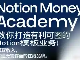 Notion Money Academy：教你打造有利可图的Notion模板业务，賺取收入，打造无需露面的在线品牌