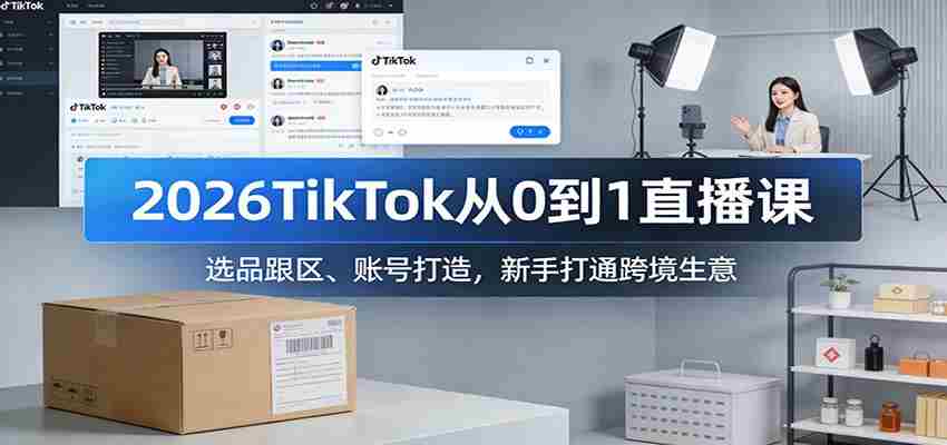 图片[1]-2026TikTok从0到1直播课：选品跟区、账号打造，新手打通跨境生意