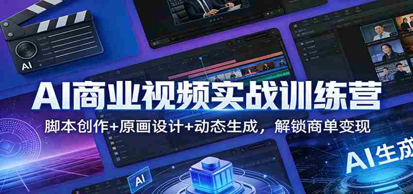 图片[1]-AI商业视频实战训练营：脚本创作+原画设计+动态生成，解锁商单变现