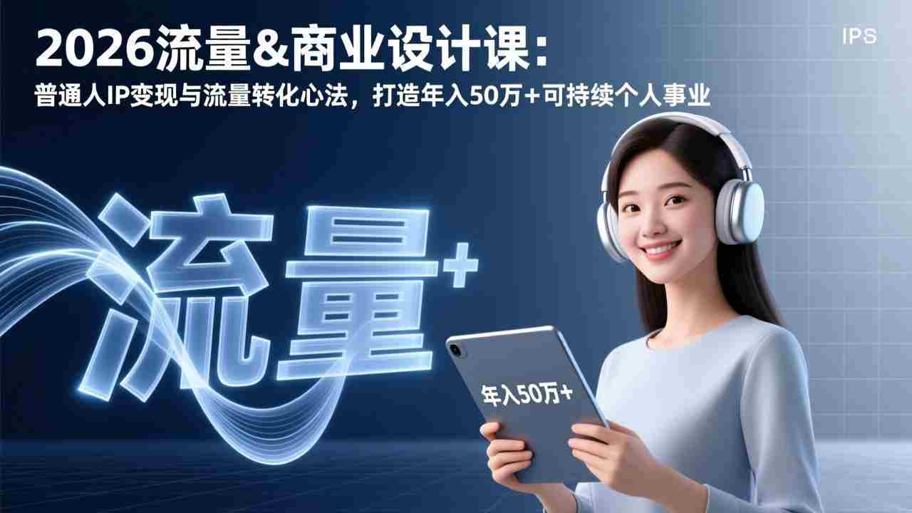 （17246期）2026流量&amp;商业设计课：普通人IP变现与流量转化心法，打造年入50万+可持续个人事业