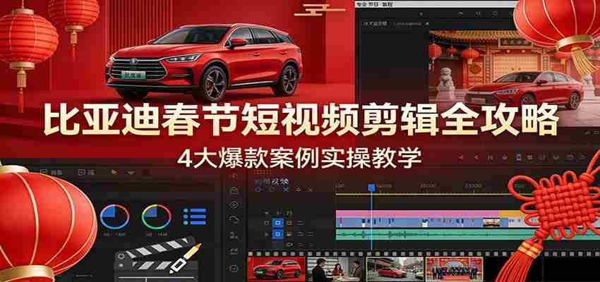 图片[1]-比亚迪春节短视频剪辑全攻略，4大爆款案例实操教学