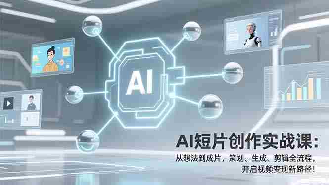 （17327期）AI短片创作实战课：从想法到成片，策划、生成、剪辑全流程，开启视频变现新路径！