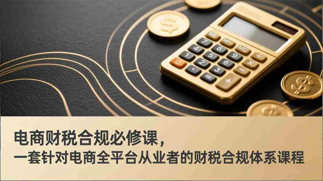 （17359期）电商财税合规必修课，是一套针对电商全平台从业者的财税合规体系课程