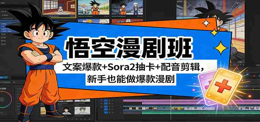 图片[1]-悟空漫剧班：文案爆款+Sora2抽卡+配音剪辑，新手也能做爆款漫剧