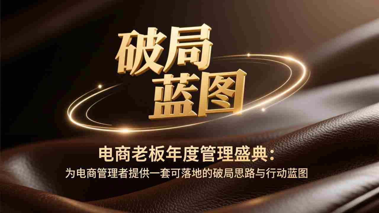 （17374期）电商老板年度管理盛典：为电商管理者提供一套可落地的破局思路与行动蓝图