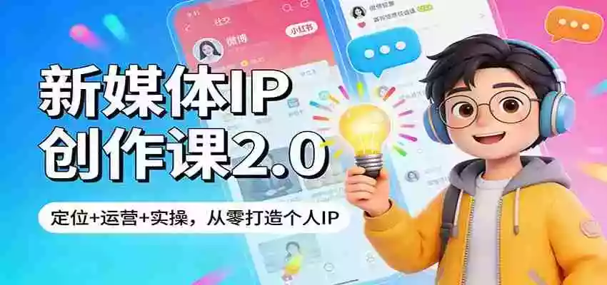 图片[1]-新媒体IP创作课2.0：定位+运营+实操，从零打造个人IP