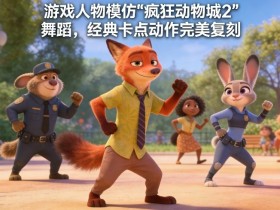 游戏人物模仿“疯狂动物城2”舞蹈，经典卡点动作完美复刻