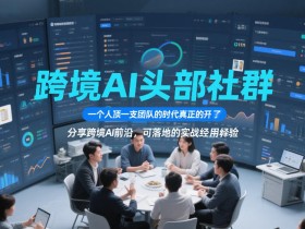 跨境AI头部社群，一个人顶一支团队的时代真正的开始了，分享跨境AI前沿，可落地的实战经验（更新）