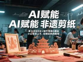 AI赋能非遗剪纸，地标性建筑爆款视频，单日变现8张+制作简单0基础，小白容易上手，保姆级拆解教程