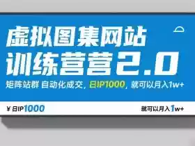 虚拟图集网站训练营2.0，矩阵站群自动化成交，日IP1000，就可以月入1w+