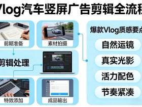 Vlog感觉汽车竖屏广告剪辑脚本全流程，拿捏爆款Vlog质感