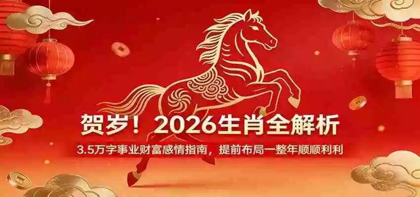 图片[1]-贺岁！2026生肖全解析，3.5万字事业财富感情指南，提前布局一整年顺顺利利