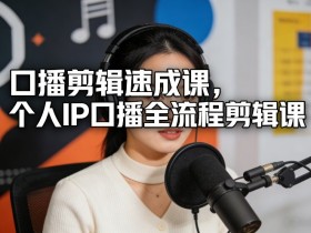 口播剪辑速成课，个人IP口播全流程剪辑课