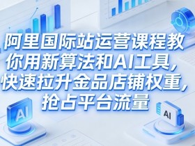 阿里国际站运营课程，教你用新算法和AI工具，快速拉升金品店铺权重，抢占平台流量（更新2026）