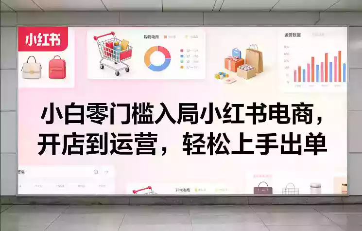 小白零门槛入局小红书电商，开店到运营，轻松上手出单