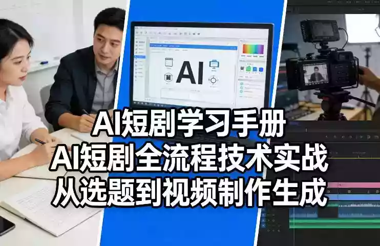 AI短剧学习手册，AI短剧全流程技术实战，从选题到视频制作生成