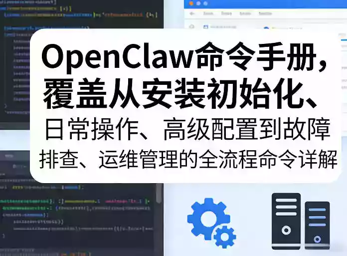 OpenClaw命令手册，覆盖从安装初始化、日常操作、高级配置到故障排查、运维管理的全流程命令详解