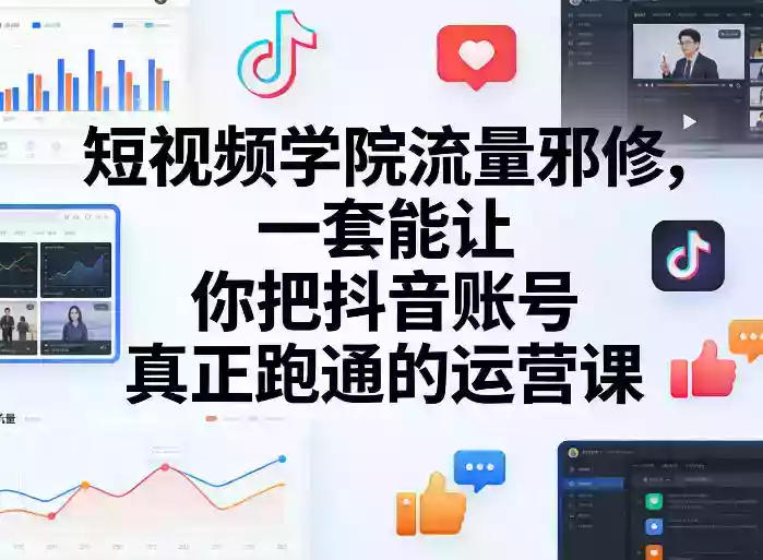 短视频学院流量邪修，一套能让你把抖音账号真正跑通的运营课