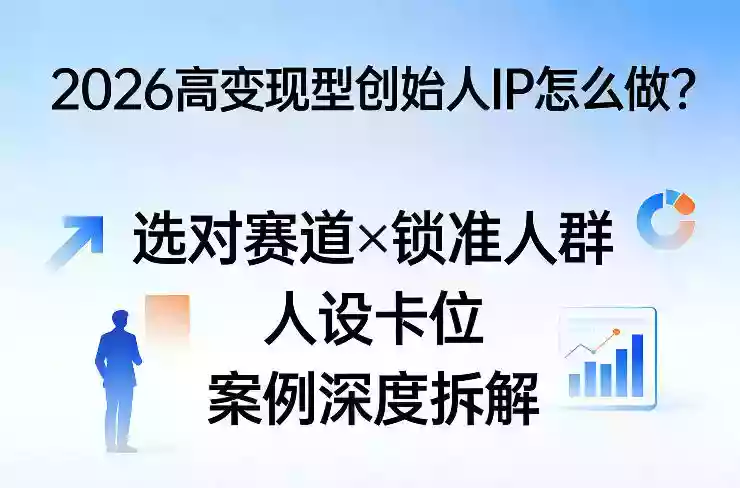 2026高变现型创始人IP怎么做？选对赛道×锁准人群×人设卡位×案例深度拆解