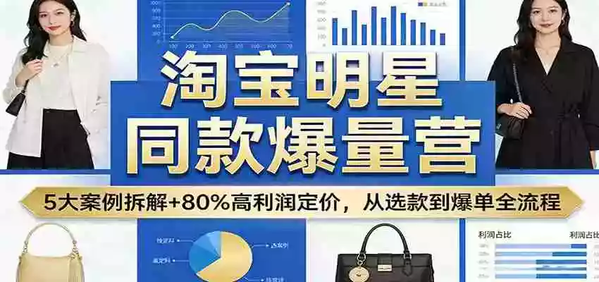 图片[1]-淘宝明星同款爆量营：5大案例拆解+80%高利润定价，从选款到爆单全流程