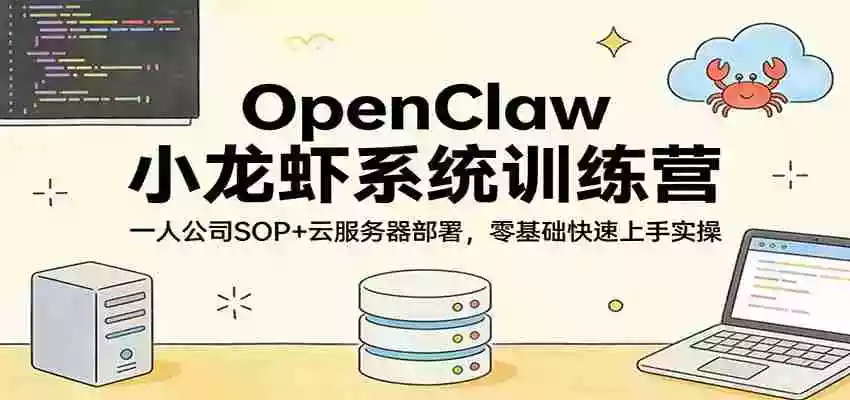 图片[1]-OpenClaw小龙虾系统训练营：一人公司SOP，云服务器部署，零基础快速上手实操