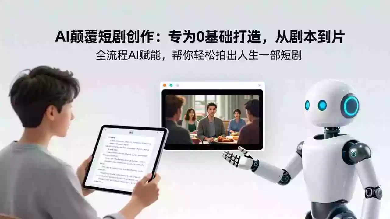 （17564期）AI颠覆短剧创作：专为0基础打造，从剧本到成片全流程AI赋能，帮你轻松拍出人生第一部短剧