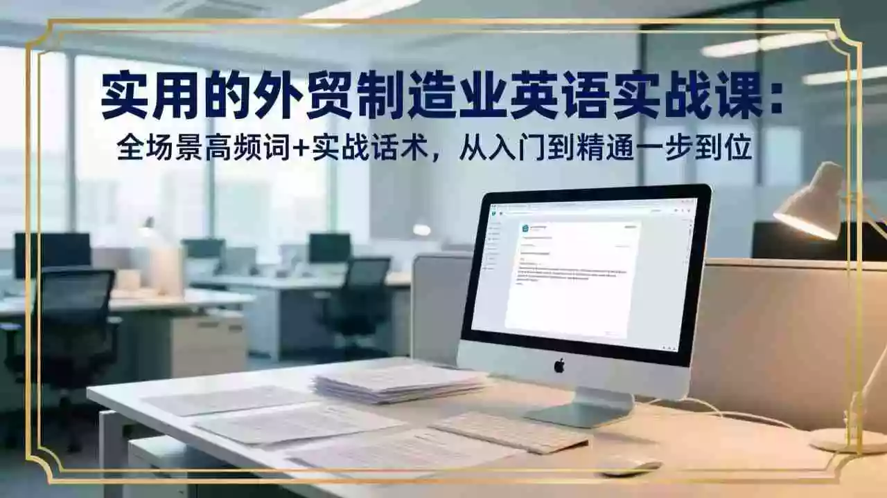 （17532期）实用的外贸制造业英语实战课：全场景高频词+实战话术，从入门到精通一步到位