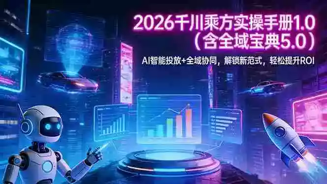 （17625期）2026 千川乘方实操手册 1.0（含全域宝典 5.0）AI 智能投放+全域协同，解锁新范式，轻松提升ROI