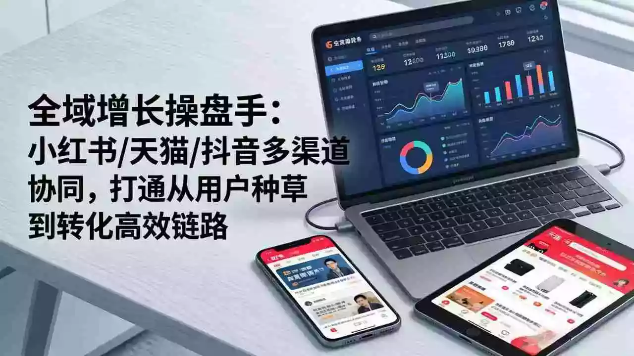 （17605期）全域增长操盘手：小红书/天猫/抖音多渠道协同，打通从用户种草到转化高效链路