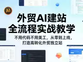 外贸AI建站全流程实战教学，不用代码不用美工，从零到上线，打造高转化外贸独立站
