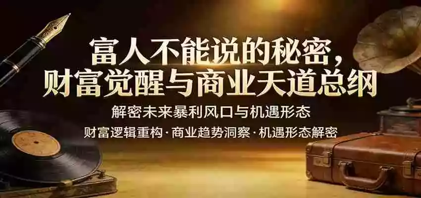 图片[1]-富人不能说的秘密，财富觉醒与商业天道总纲，解密未来暴利风口与机遇形态