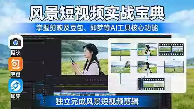 （17704期）风景短视频实战宝典：掌握剪映及豆包、即梦等AI工具的核心功能，独立完成风景短视频剪辑