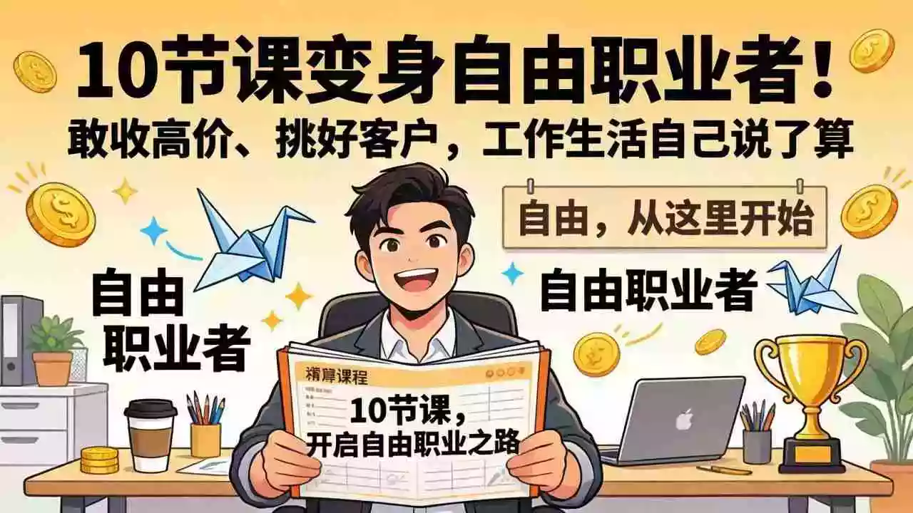 （17663期）10 节课变身自由职业者！敢收高价、挑好客户，工作生活自己说了算