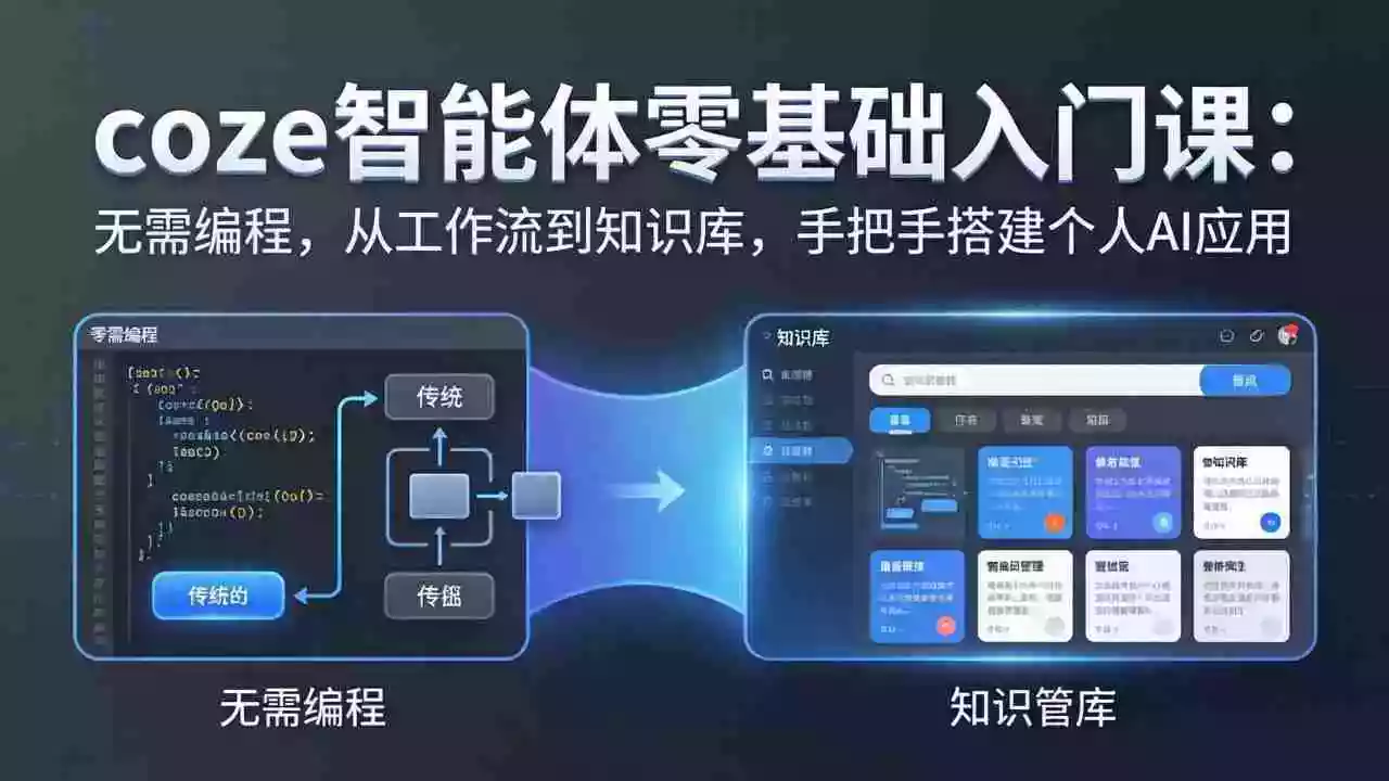 （17775期）coze智能体零基础入门课：无需编程，从工作流到知识库，手把手搭建个人AI应用