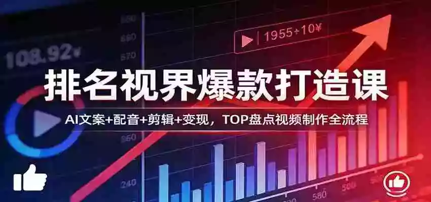 图片[1]-排名视界爆款打造课：AI文案+配音+剪辑+变现，TOP盘点视频制作全流程