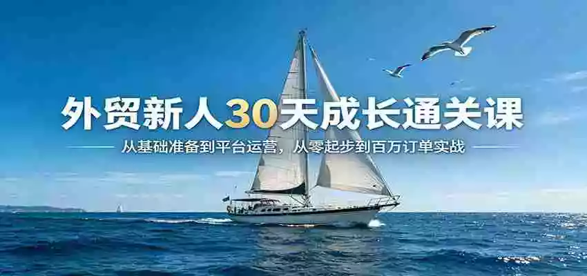 图片[1]-外贸新人30天成长通关课：从基础准备到平台运营，从零起步到百万订单实战