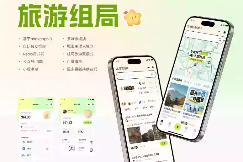 组局付费进群论坛社群旅游搭子系统小程序【单前端代码】适合二开