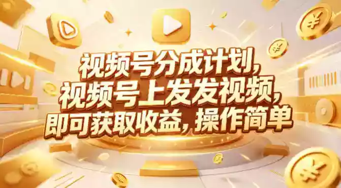 视频号分成计划，599元众筹的Red团队课程，视频号上发发视频，即可获取收益，操作简单