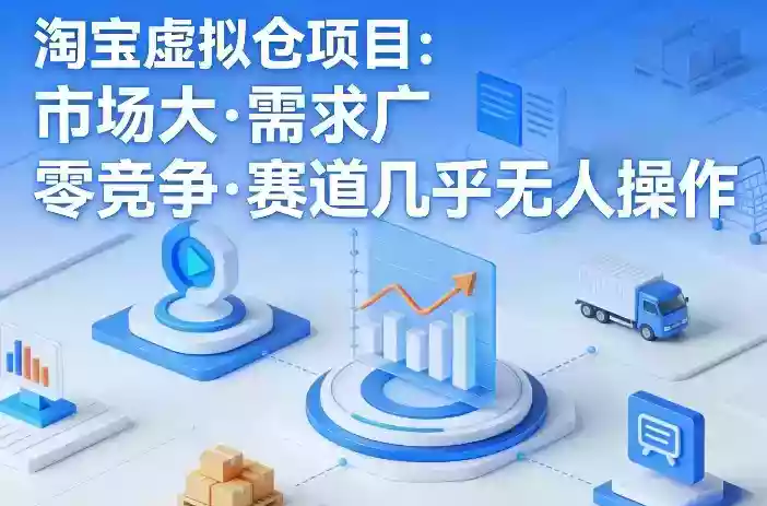 淘宝虚拟仓项目，市场大，需求广，零竞争，赛道几乎没人操作（更新0410）