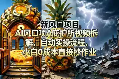 新风口项目AI庇护所视频拆解，自动实操流程，小白0成本直接抄作业