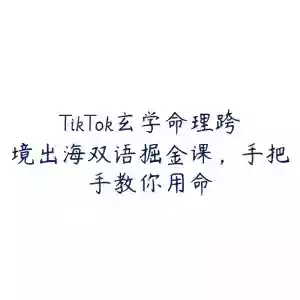 TikTok玄学命理跨境出海双语掘金课，手把手教你用命