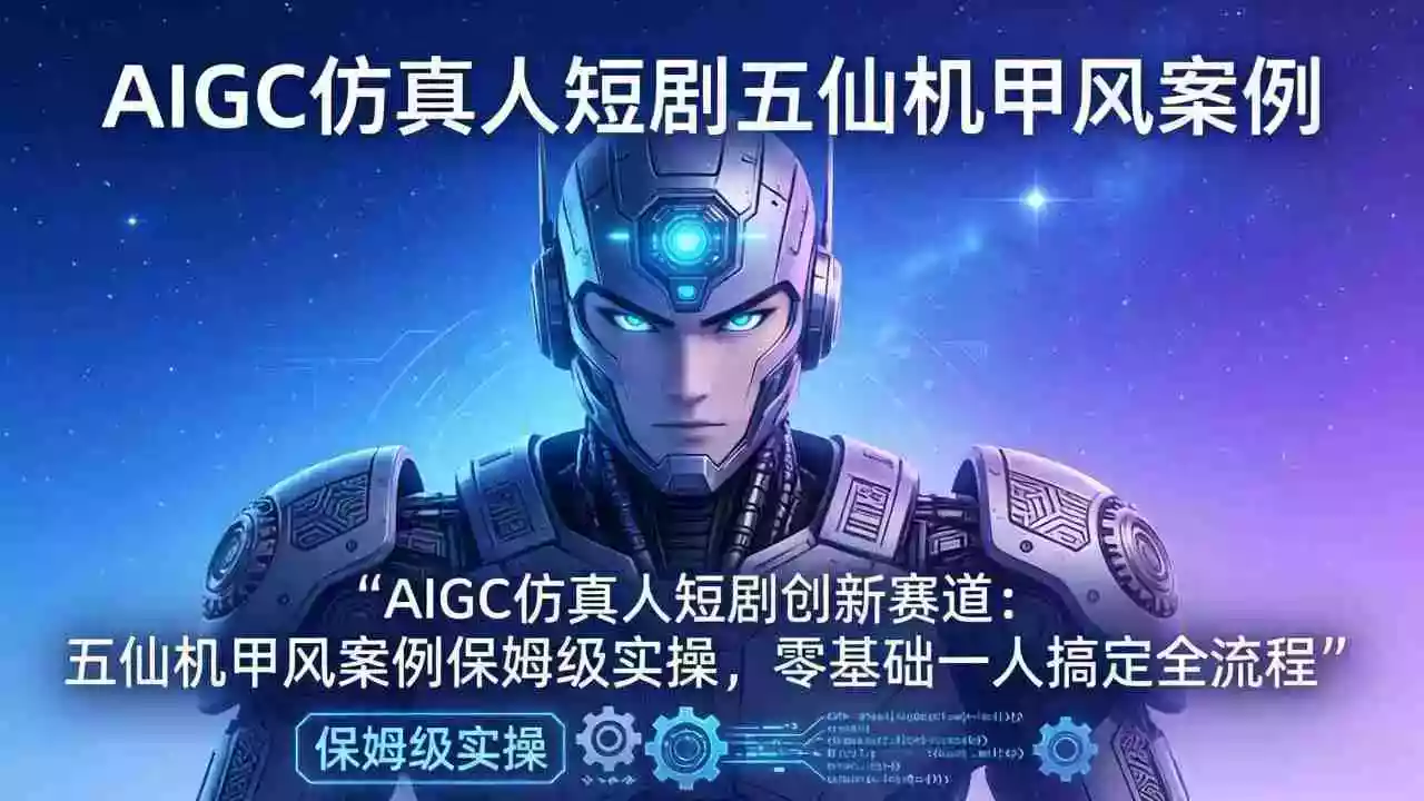 （17961期）AIGC仿真人短剧创新赛道：五仙机甲风案例保姆级实操，零基础一人搞定全流程