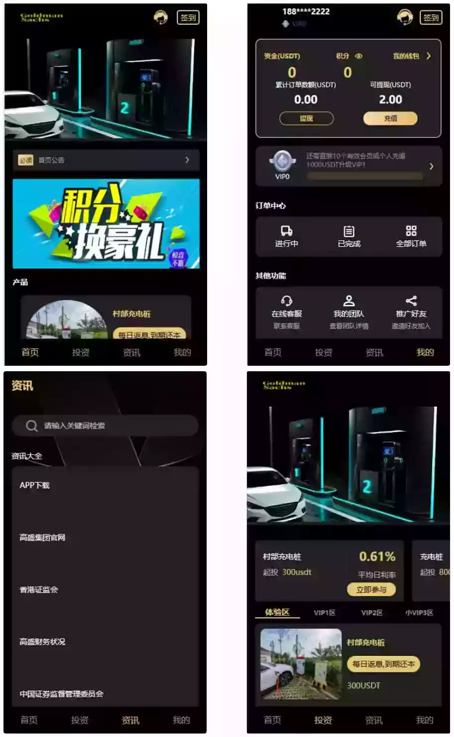 充电桩投资理财系统源码-前端uniapp纯源码+后端PHP