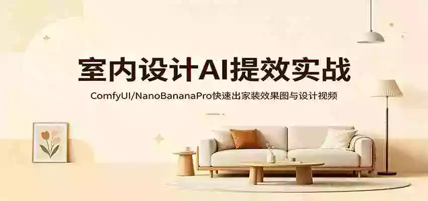 图片[1]-室内设计AI提效实战：ComfyUI/NanoBananaPro快速出家装效果图与设计视频