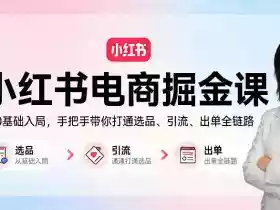 小红书电商掘金课：从0基础入局，手把手带你打通选品、引流、出单全链路