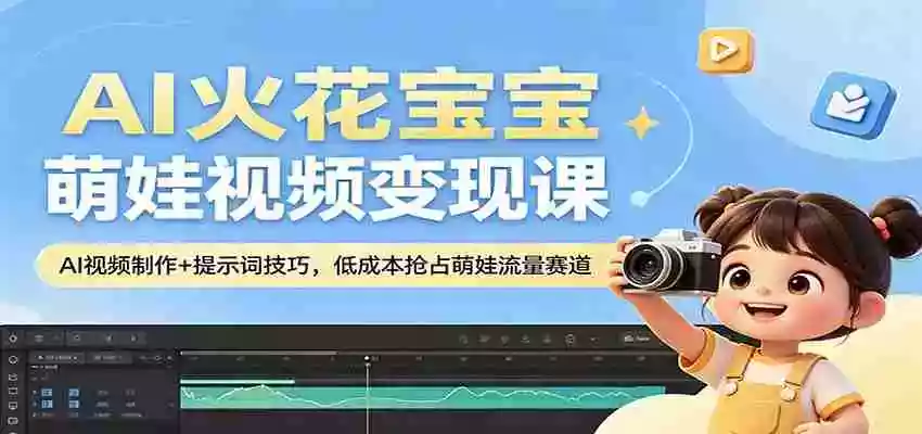 图片[1]-AI火花宝宝萌娃视频变现课：AI视频制作+提示词技巧，低成本抢占萌娃流量赛道