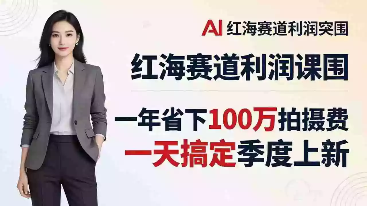 （17884期）服装老板AI模特图课：一年省下100万拍摄费，一天搞定季度上新，红海赛道利润突围