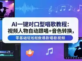 AI一键对口型唱歌教程：视频人物自动跟唱+音色转换，零基础轻松做爆款唱歌视频